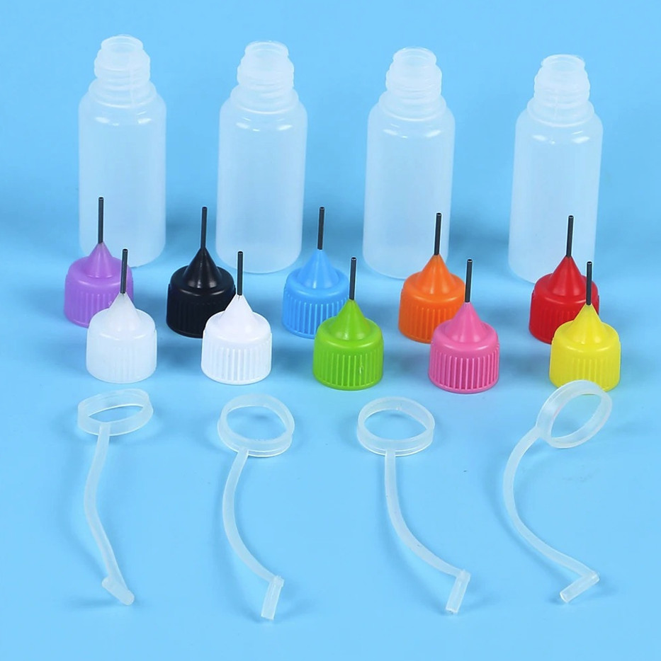 4pcs Precision Tip Applicator Bottles 10ml with 10 Needle Tips for Craft – NEW