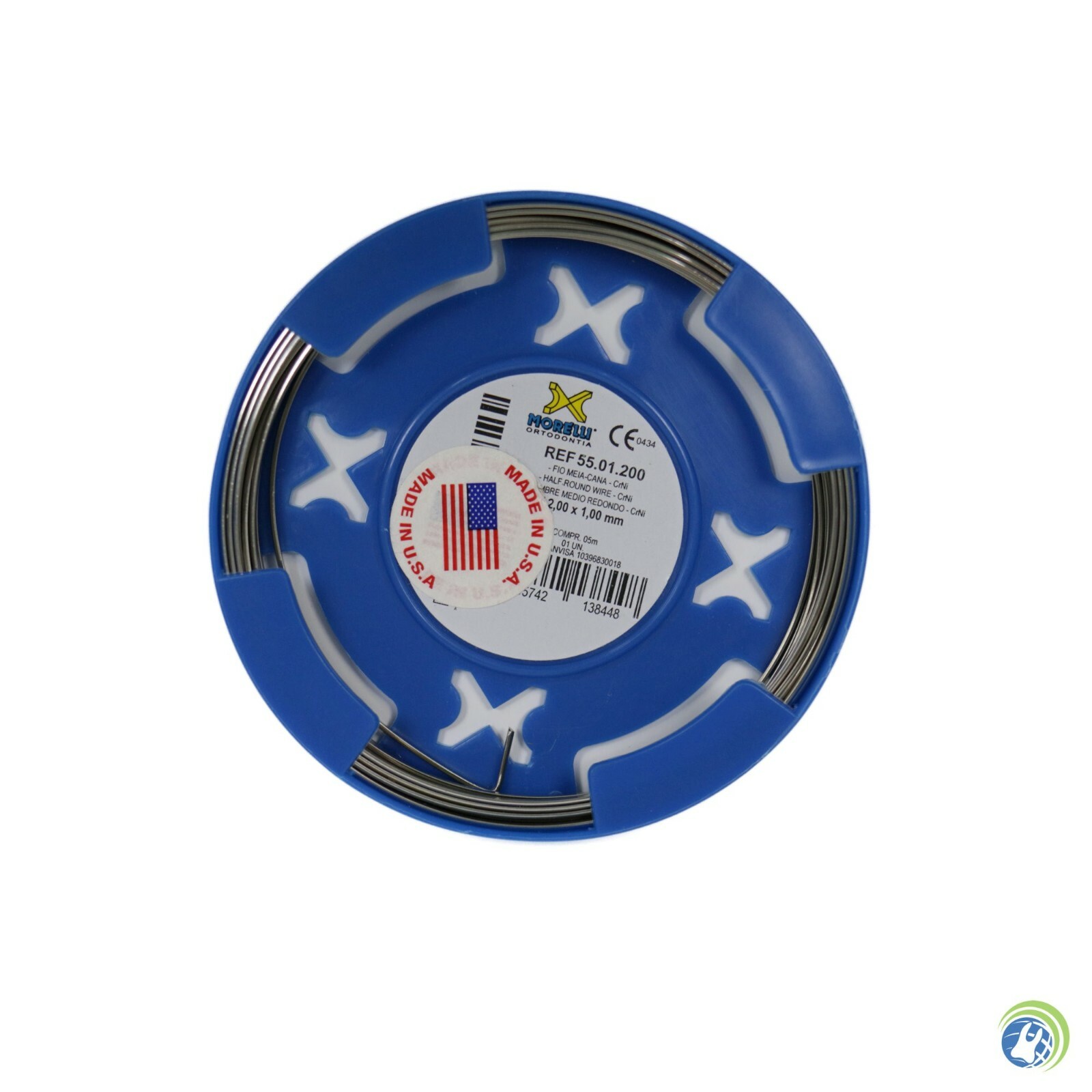 Orthodontic Wire Half Round CrNi Ø2,00mm x 1 mm in Roll 5 meters 5501200 Morelli