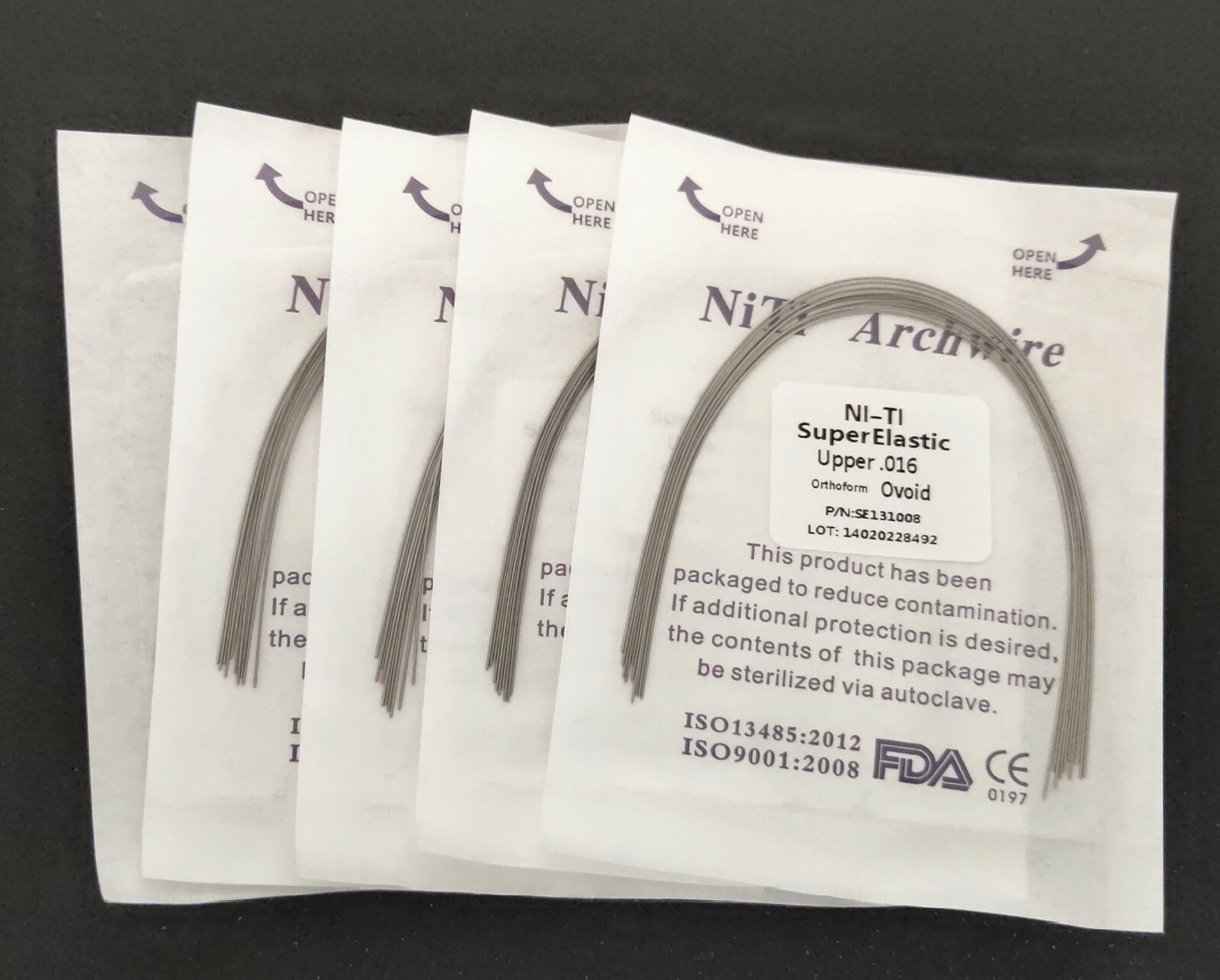 5 Packs Dental Round Super Elastic Niti Arch Wires Bows Ovoid Form 10pcs/pack