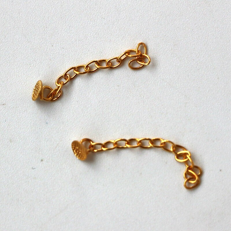 Dental Orthodontic Button Chains Lingual Chain Gold Plated 2pcs/pack Round