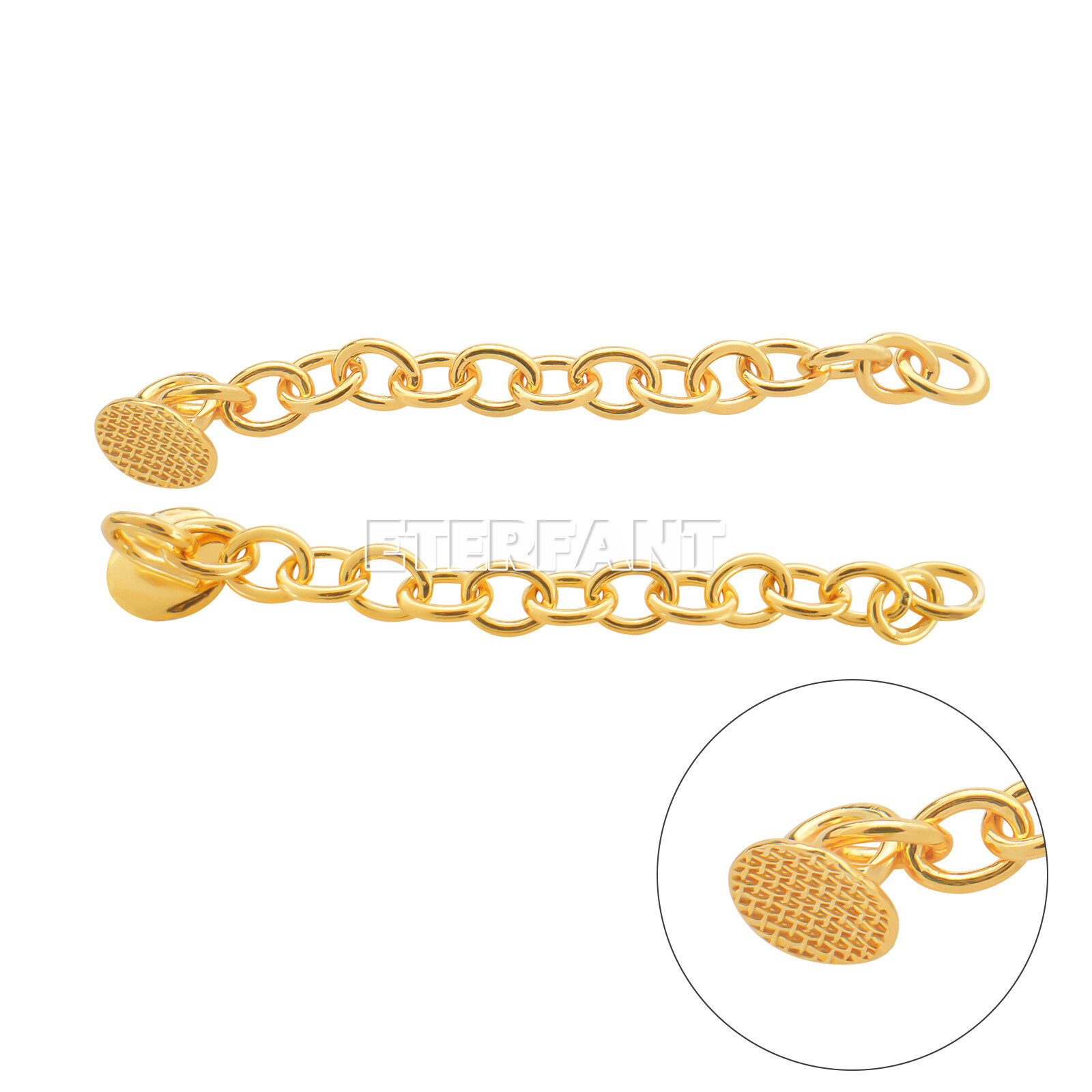 ETERFANT Dental Orthodontic Lingual Button Chains Round Base Plated Silver/Gold