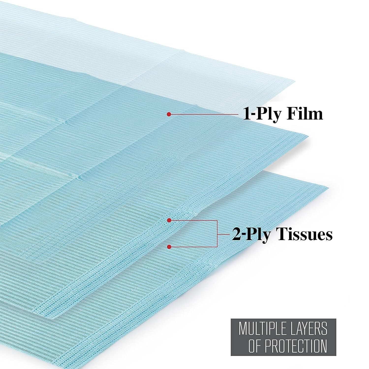 JMU Dental Patient Bibs 2+1 Ply Medical Tattoo Towels Disposable 13″x18″ Bib