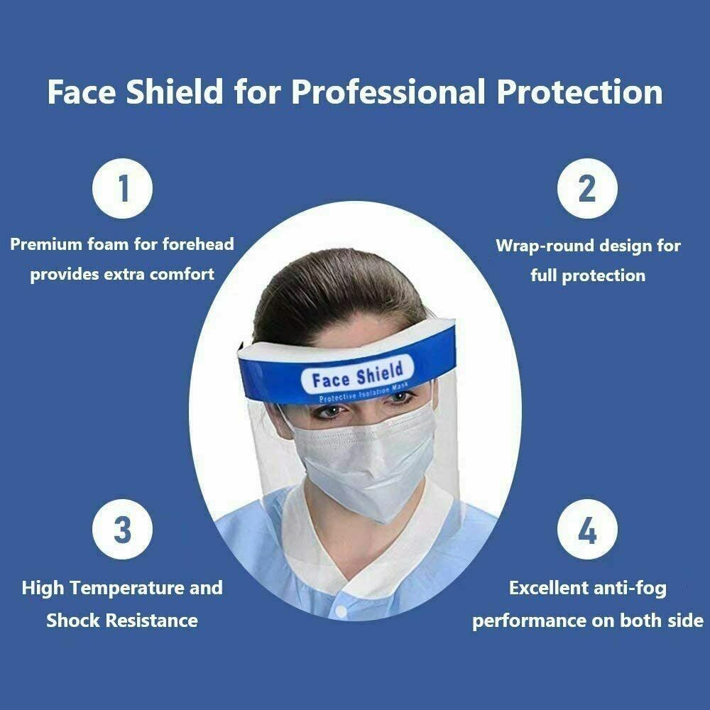 Safety Full Face Shield Clear Protector Work Industry Dental Anti-Fog – 1 Pc/ORD