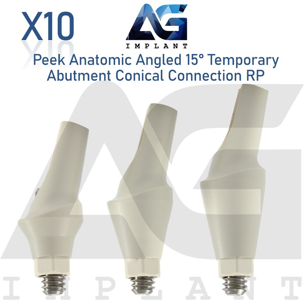 10 Peek Temporary Anatomic Angled 15° Prosthetic System RP Conical Connection