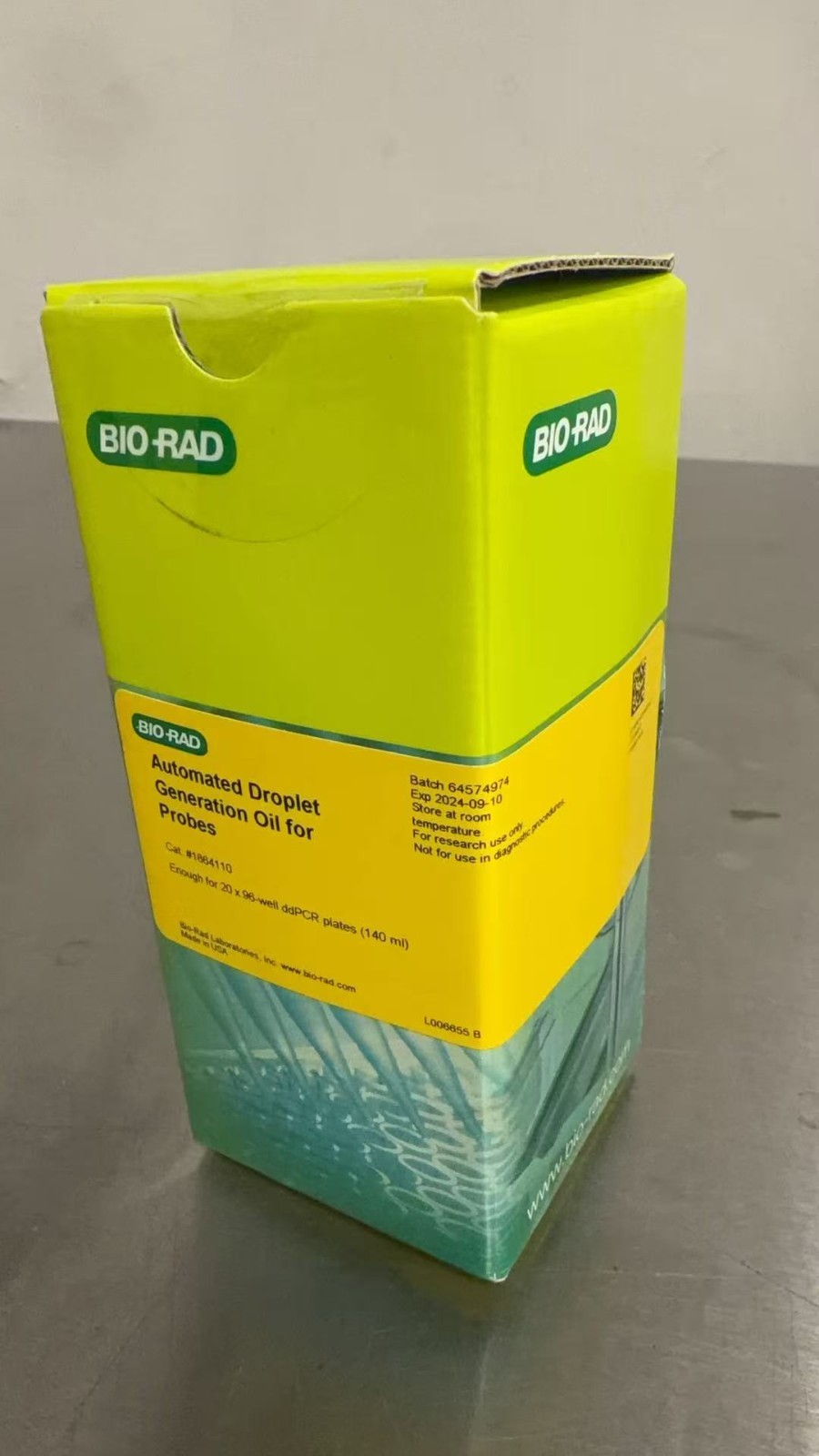 BIO-RAD 140mL QX200 ddPCR Automated Droplet Generation Oil 1864110 Exp 2024-09