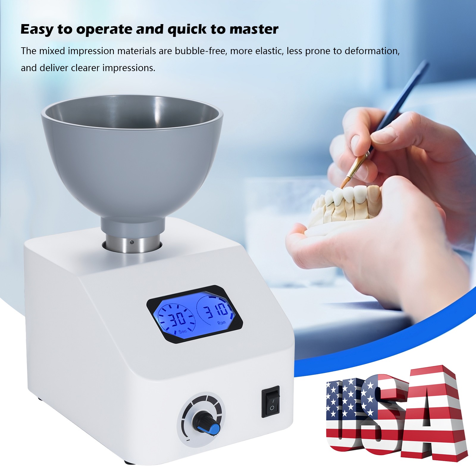 DENTAL LAB IMPRESSION MATERIAL ALGINATE MIXER 110V USA SHIPPING