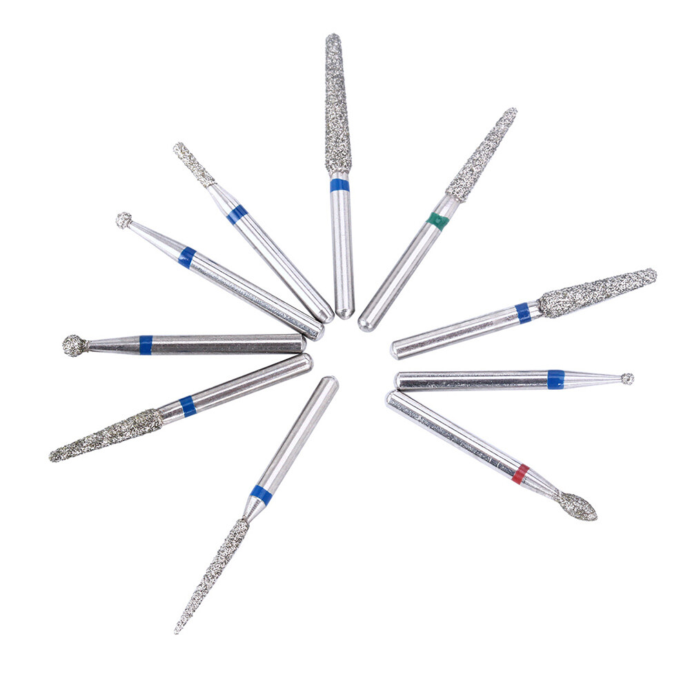 100Pcs AZDENT Dental Diamond Burs for High Speed Handpiece Medium FG 1.6MM