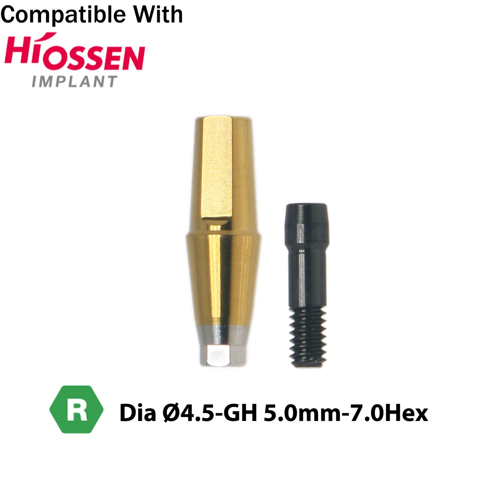Titanium Straight Transfer Abutment Cemented Compatible with Osstem Hiossen TS