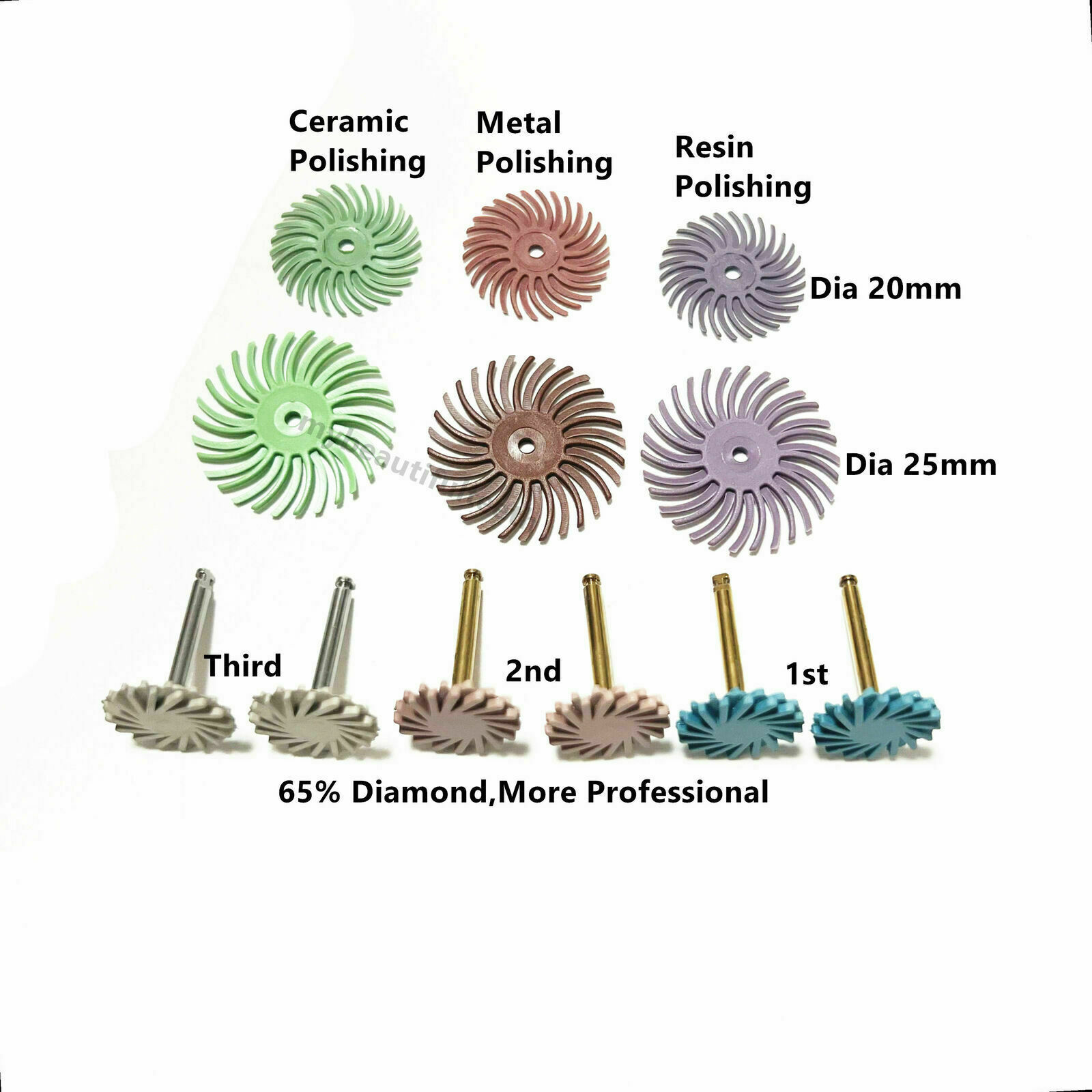 Dental Composite Resin Polishing Sof-Lex Spiral Finishing Wheel Diamond 65%
