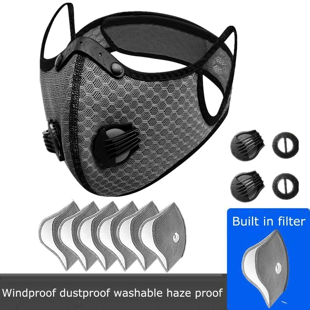 Reusable Half Face Mask Respirator Sports Worksite Anti Air Pollution Facepiece