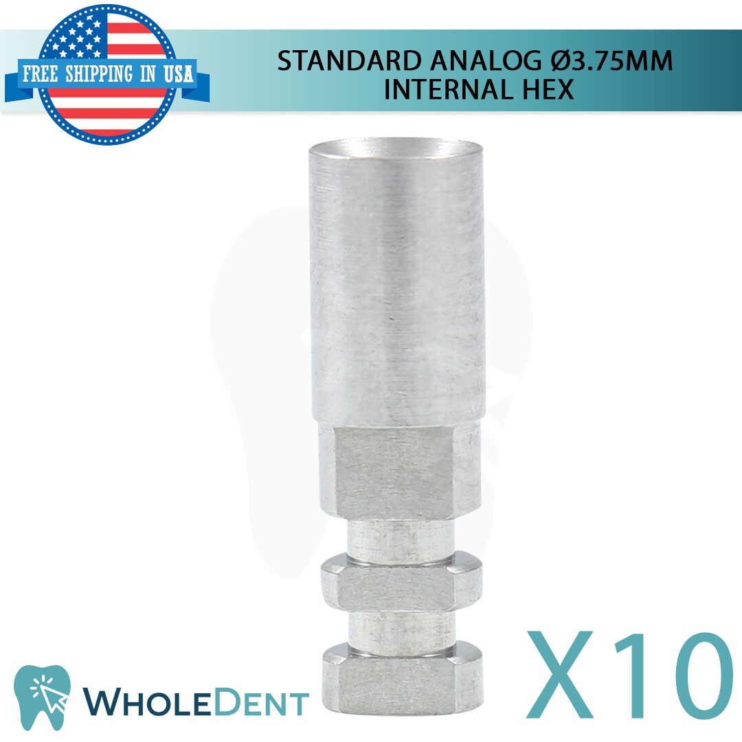 10X Standard Analog Ø3.75mm Titanium Dental Abutment Lab Int Hex Instrument Tool