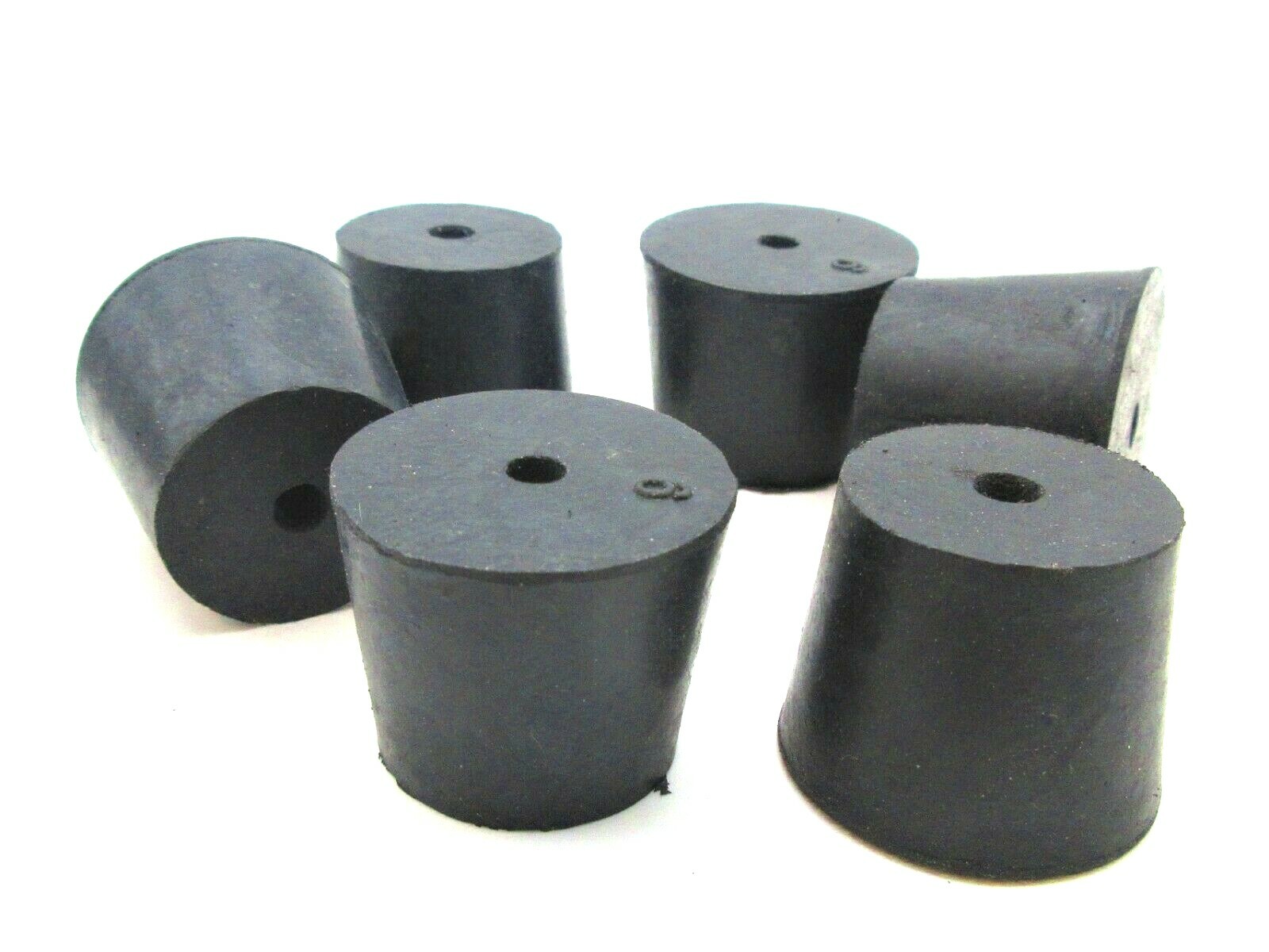 #6 Solid Rubber Stoppers Lab Tapered Plug Bung 1 Hole Fits 1 1/32″ to 1 1/4″
