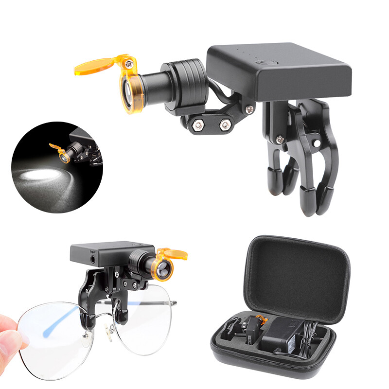 5W Dental LED Wireless Headlight Optical Filter Clip on BinocularLoupe DY-013 CE