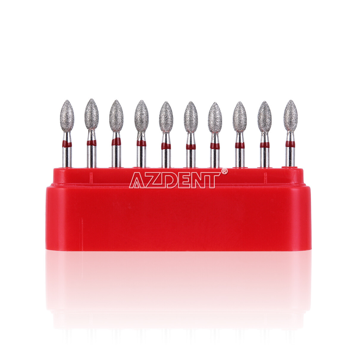 10Box AZDENT Dental Diamond Polishing Burs Football Fine #368-023F RED 10pcs/box