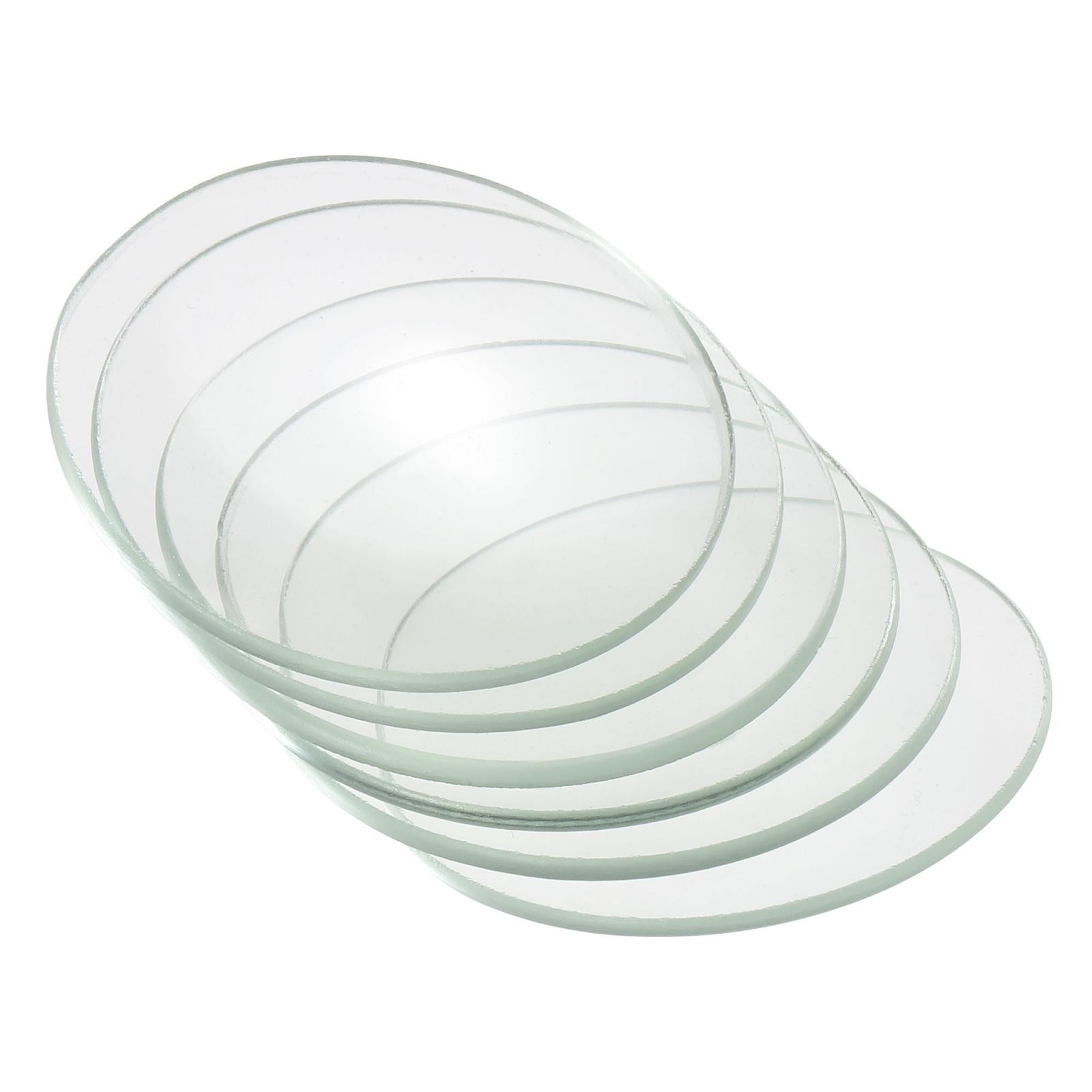 12Pcs 50mm Dia Watch Glass Beaker Cover Smooth Edges Chamfered Arc Transparent