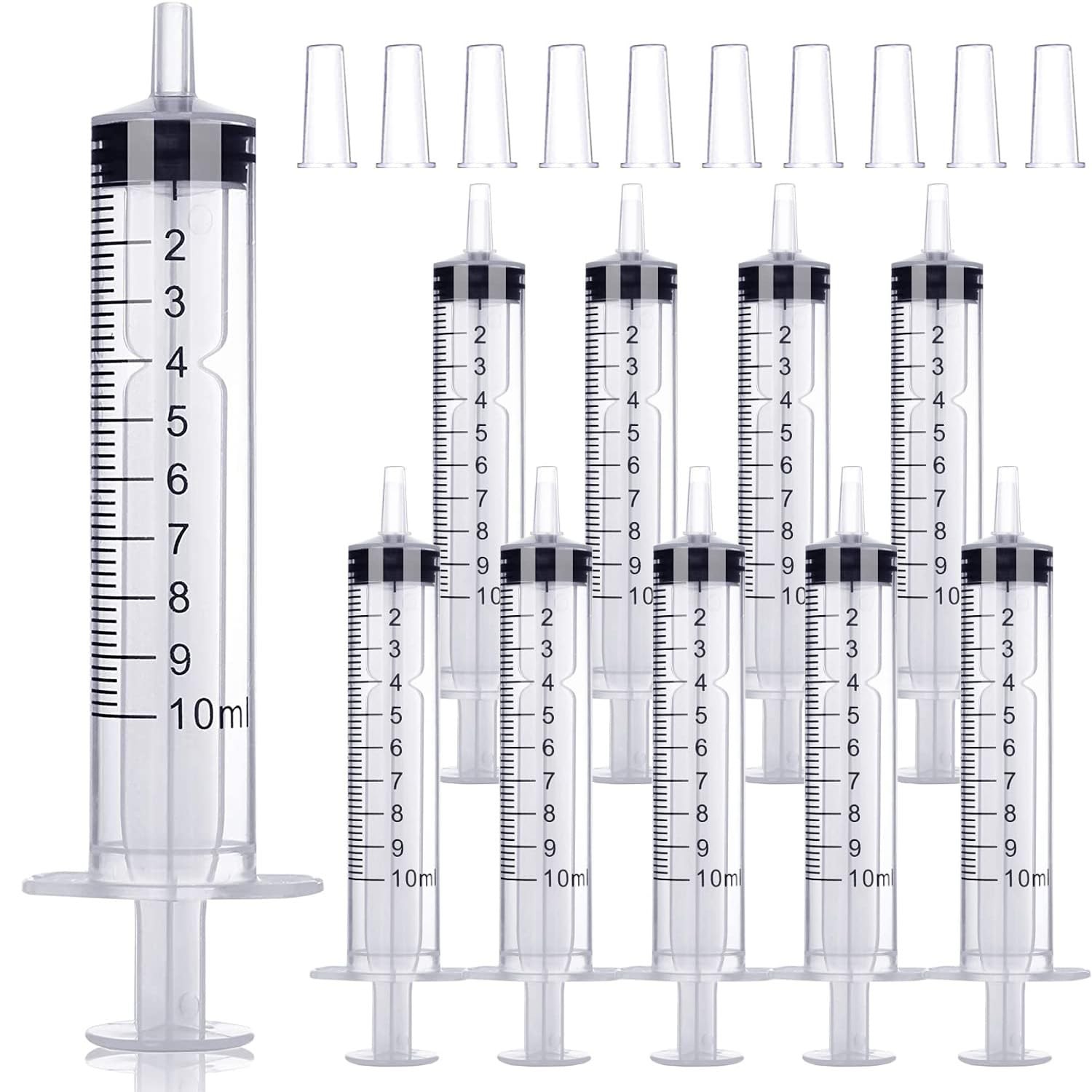 30Pack 10ml Syringes with Caps Luer Slip Tip No Needle Plastic Syringe white