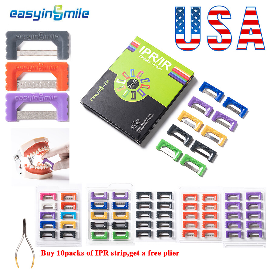 10PC Interproximal IPR/IR System Dental Reduction Strips Diamond Stainless Steel