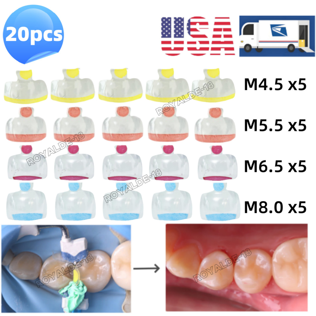 20Pcs Dental Clear Matrix Molar Mylar Matrices Similar Bioclear Matrice M4.5-8.0
