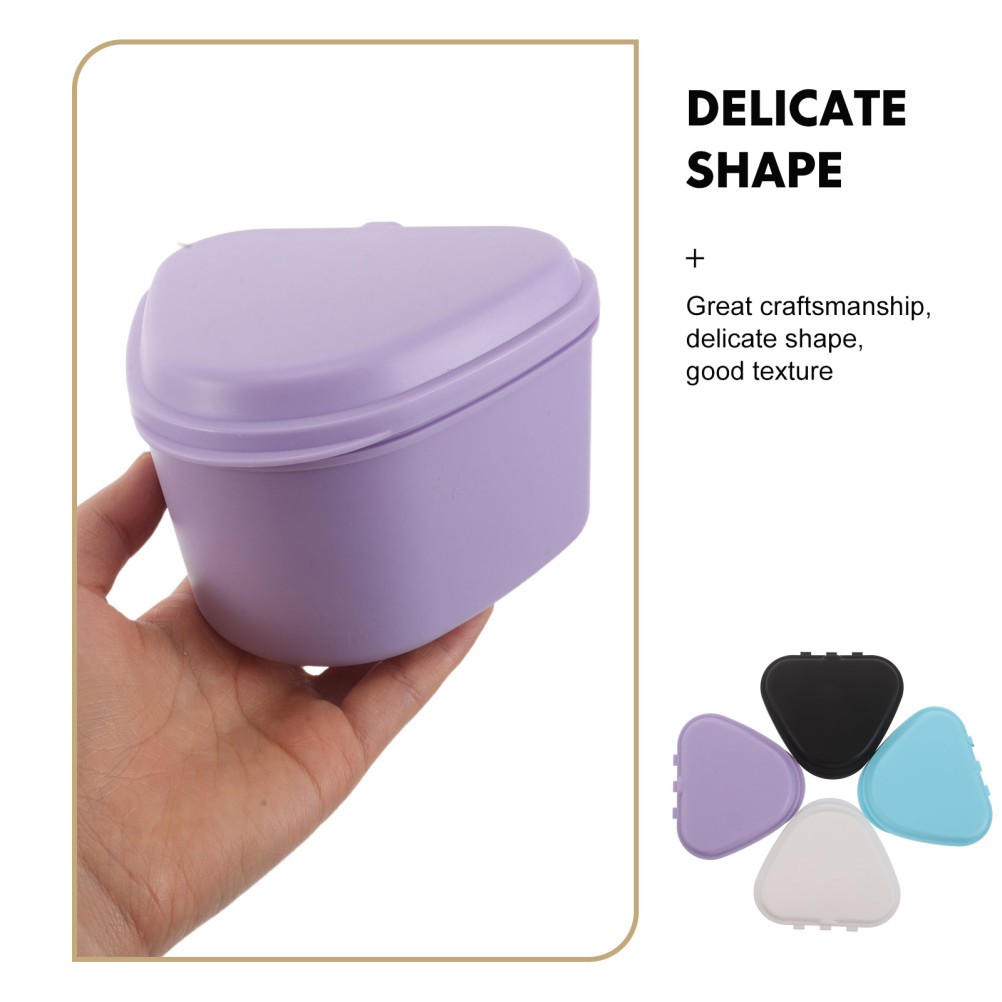 4Pcs Durable Plastic Retainer Cases Slim Travel Box for Denture Mouth Guard