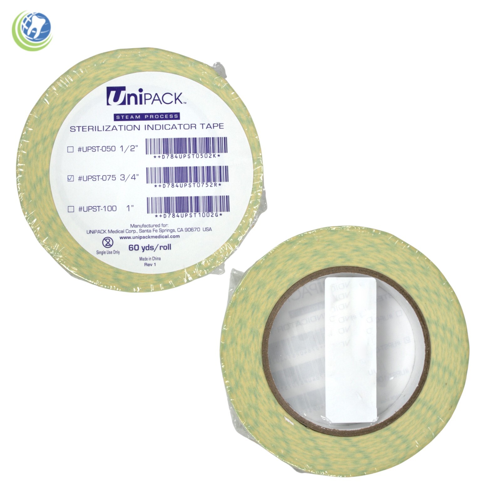 2 X Dental Sterilization Steam CSR Autoclave Indicator Tape 3/4″ x 60 Yard Roll
