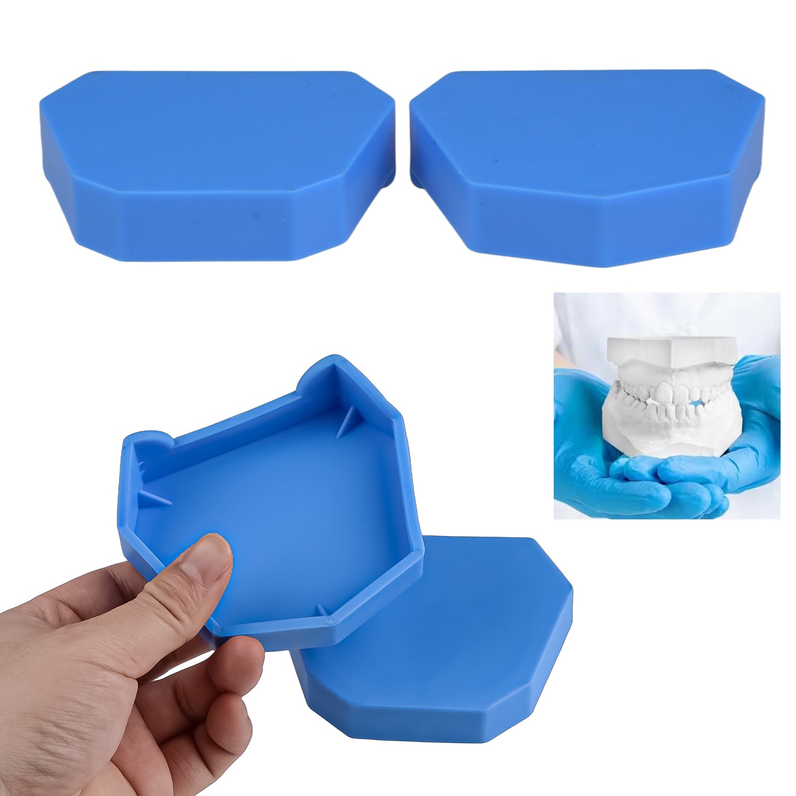 6pcs/1 Set Large/Medium/Small Lab Model Former Base Molds with Notches Red USA