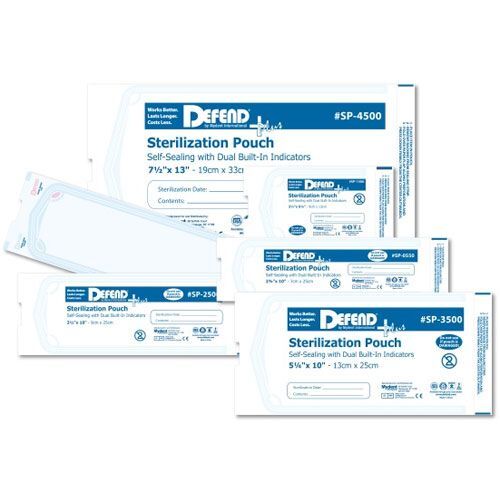 Defend Plus 3.5″ x 10″ Sterilization Pouch, self-sealing