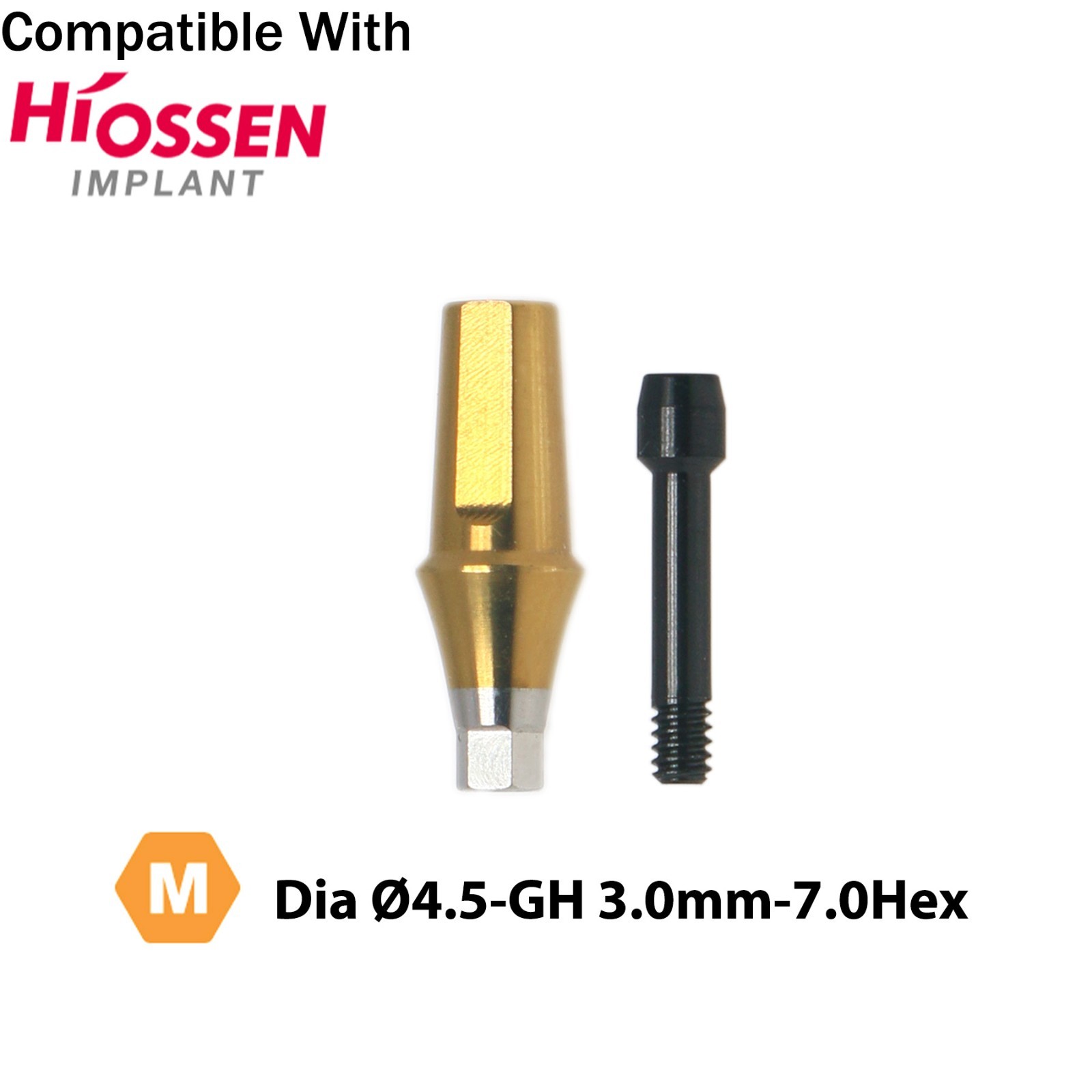 Titanium Straight Transfer Abutment Cemented Compatible with Osstem Hiossen TS