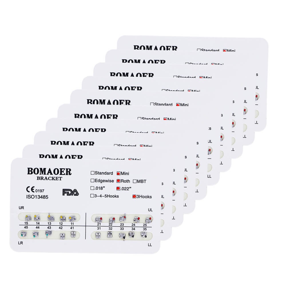 50 Packs Dental Orthodontic Metal Bracket Brace Mini Roth 022 3 Hook 20PCS/Pack