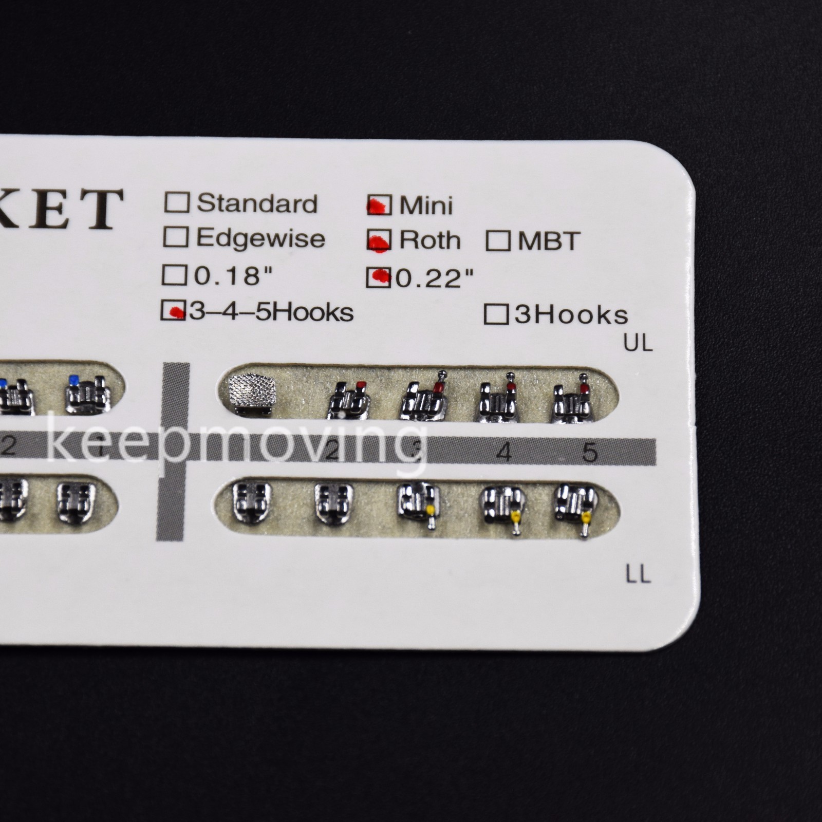 20 Pcs/Set Dental Bracket Braces Mini/Standard Roth/Edgewise/MBT 018/022 Hooks