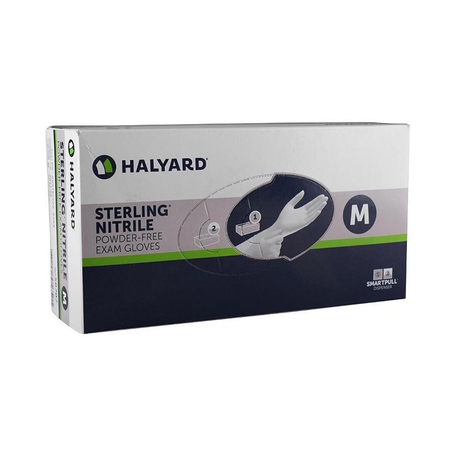 *200-Pieces* Halyard Sterling Nitrile Powder-Free Examination Glove Medium 50707