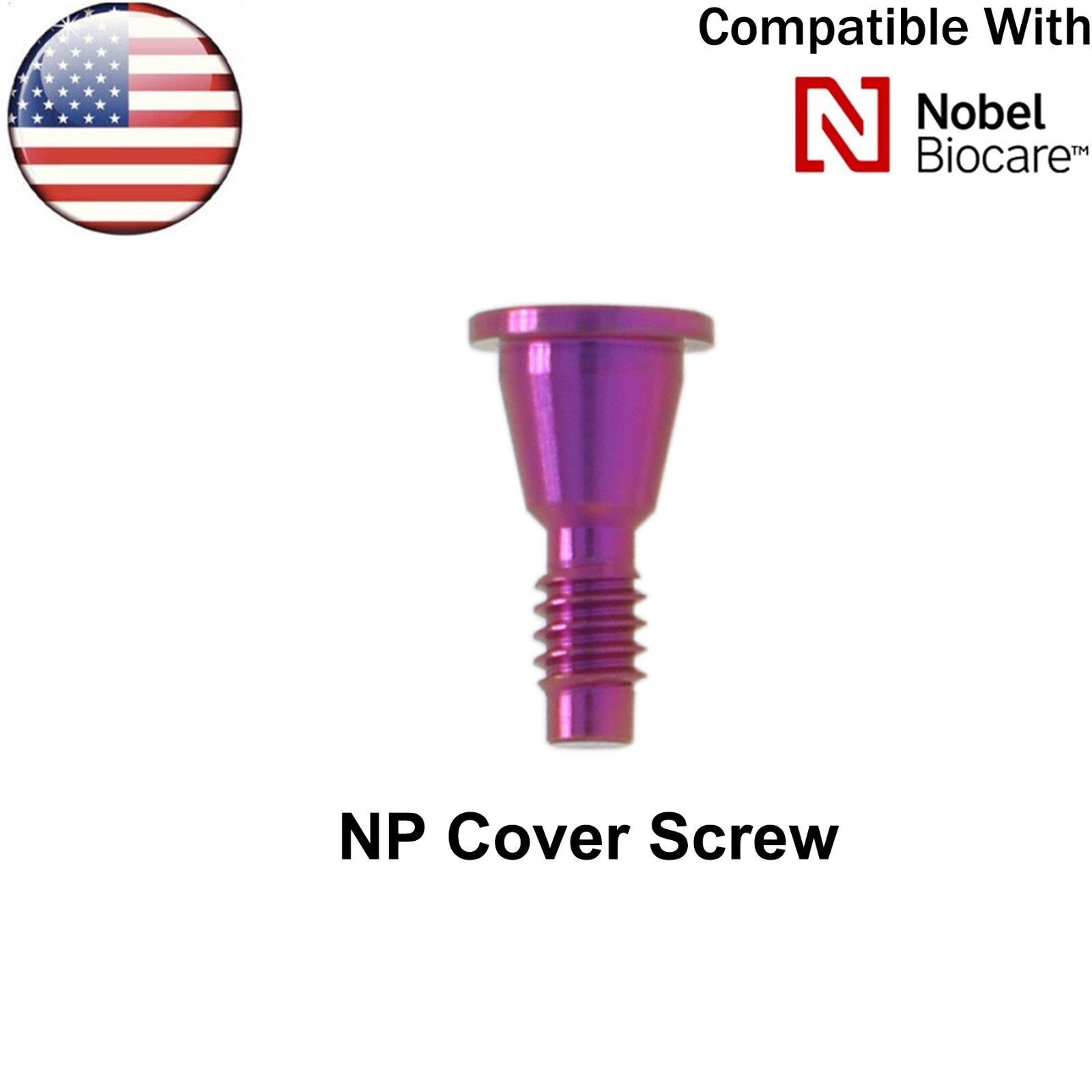 US Dental Cover Screw RP/NP Compatible with Nobel Biocare Healing Abutment Cap