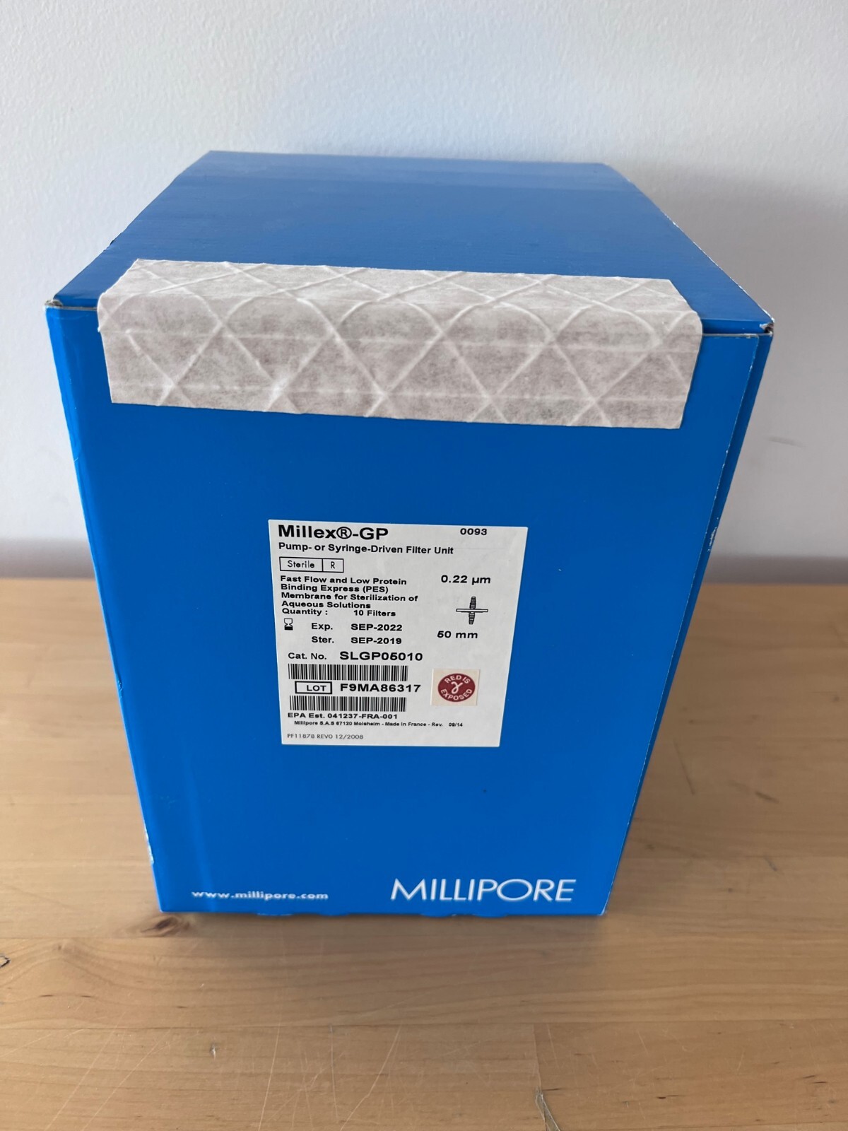 Millipore Millex-GP 50 mm syringe Filter SLGP05010, 0.22 µm pore size Exp 9/2022