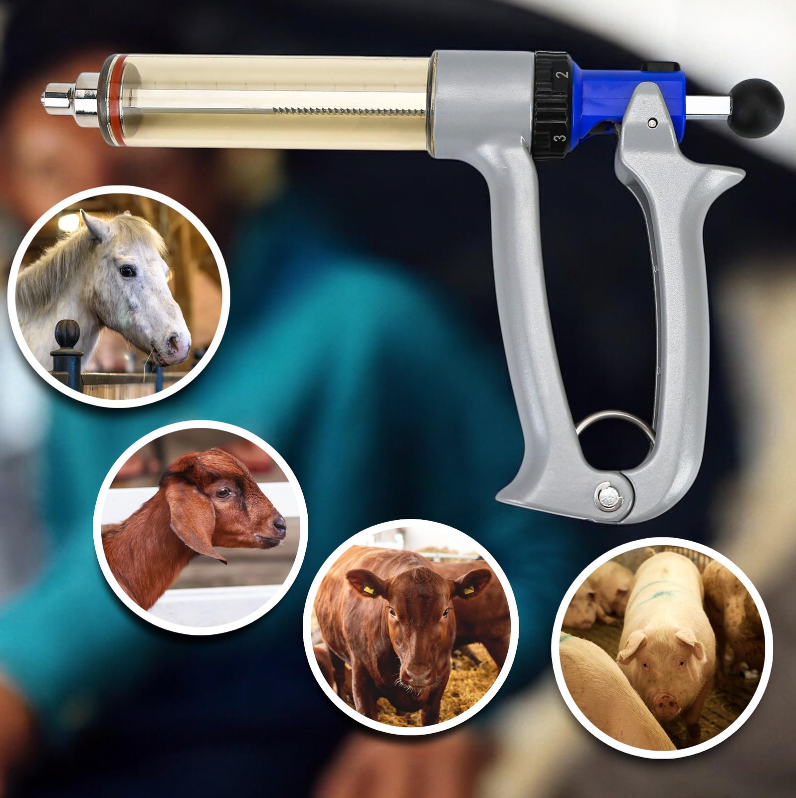 50ML Semi Adjustable Continuous Repeating Auto Injector – Livestock Pump Auto…