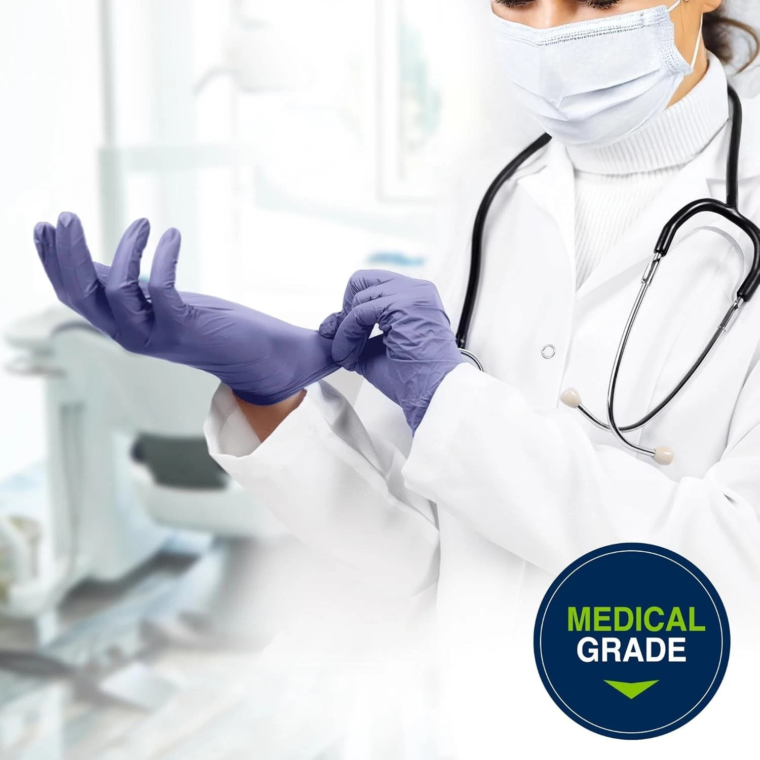 10 Boxes – Halyard SkyBreeze Powder Free Nitrile Exam Gloves Sizes: S, M, L, XL