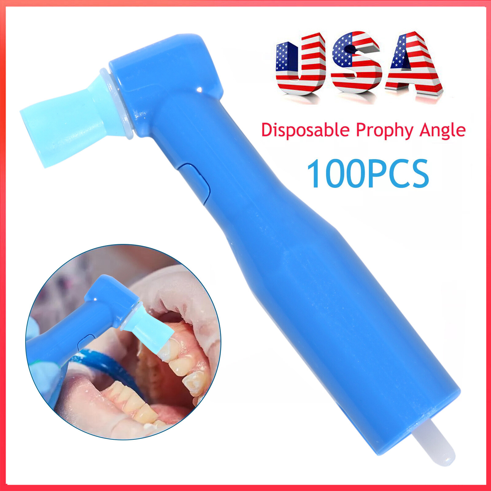 Dental Disposable Prophy Angles Regular Latex Free Contra Angle 105° Firm 100pcs