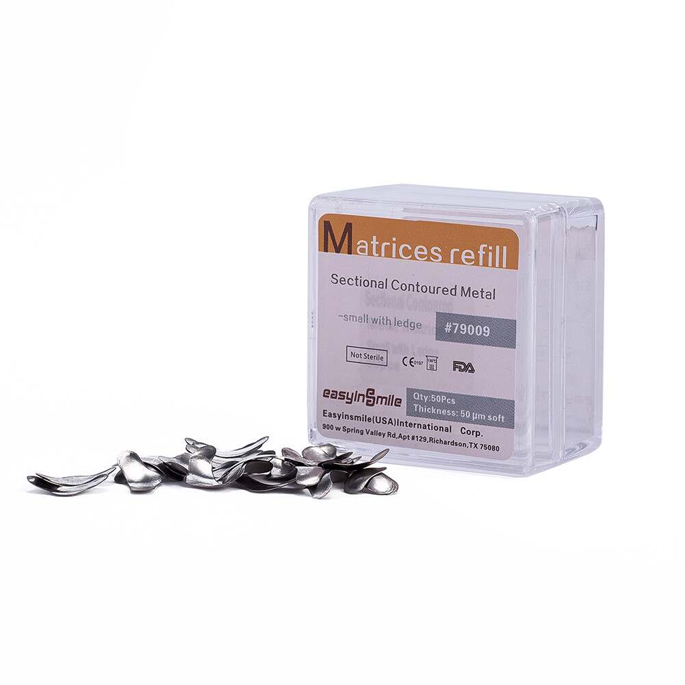 Dental Sectional Contoured Matrices Metal Matrix Bands 50μm Refill S/M/L 50Pcs