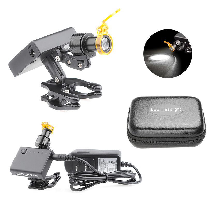 5W Dental LED Wireless Headlight Optical Filter Clip on BinocularLoupe DY-013 CE
