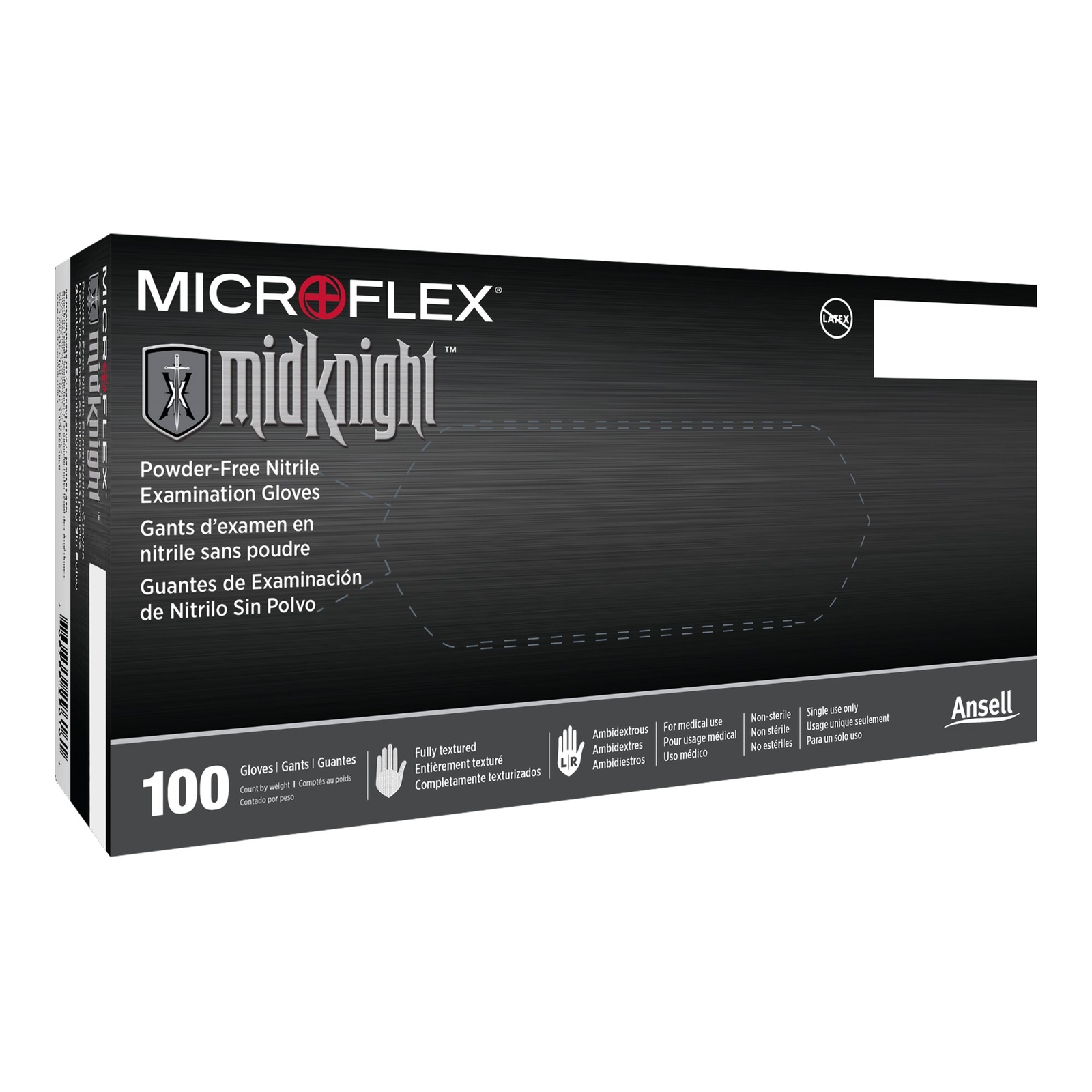 MICROFLEX MidKnight Nitrile Exam Glove Standard Cuff Length 2X-LARGE 100 per Box