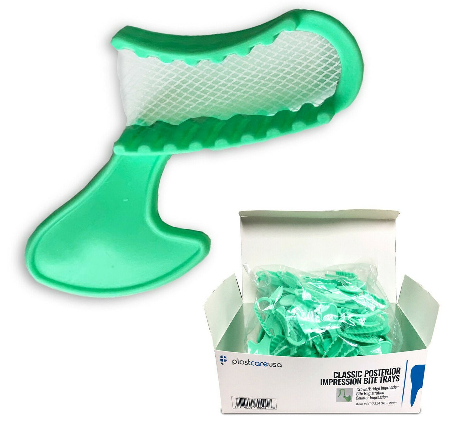 100 Dental Impression Bite Registration Triple Molding Trays, SHORT Posterior
