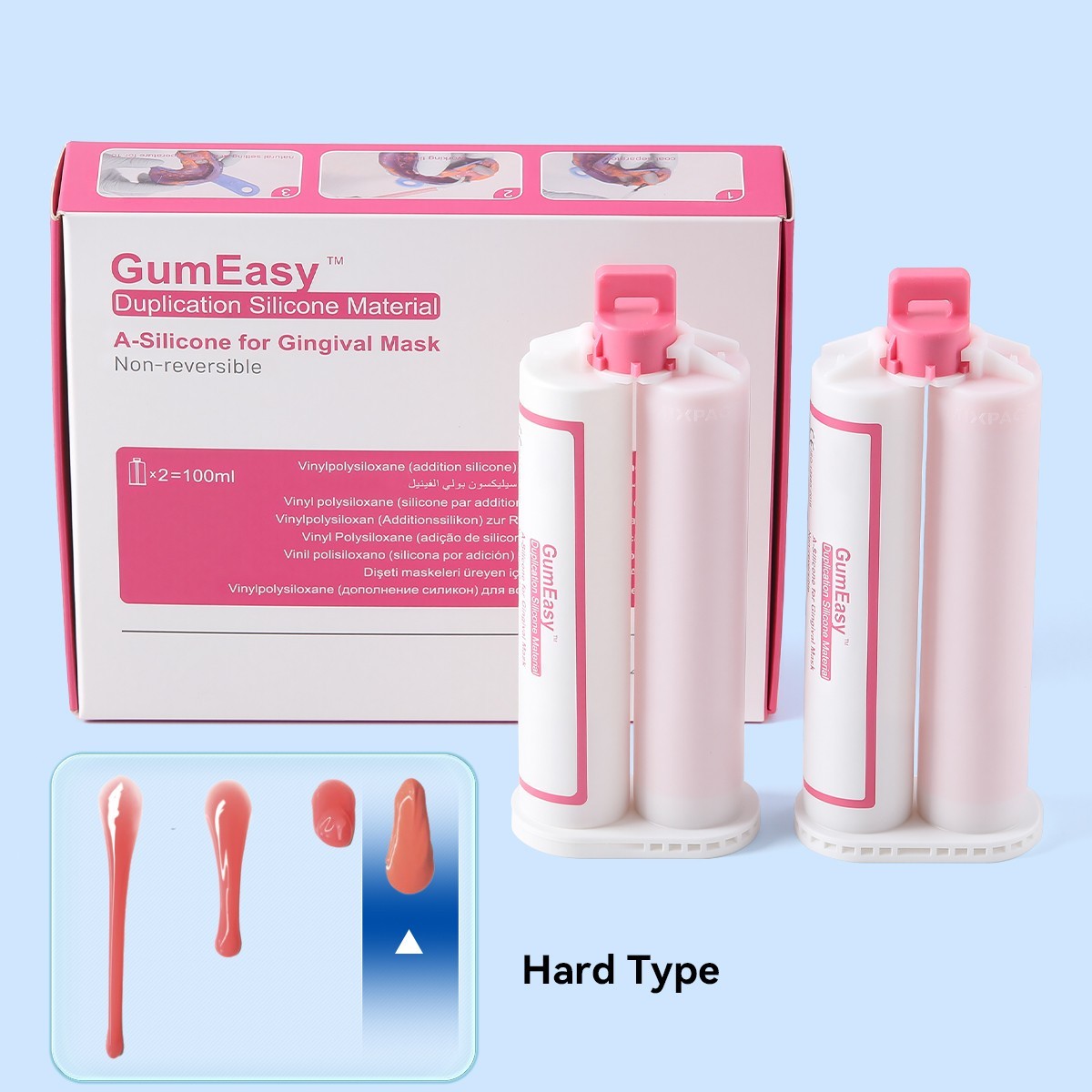 Dental Automix Flexible A-Silicone-Based for Gingival Mask Duplication Silicone