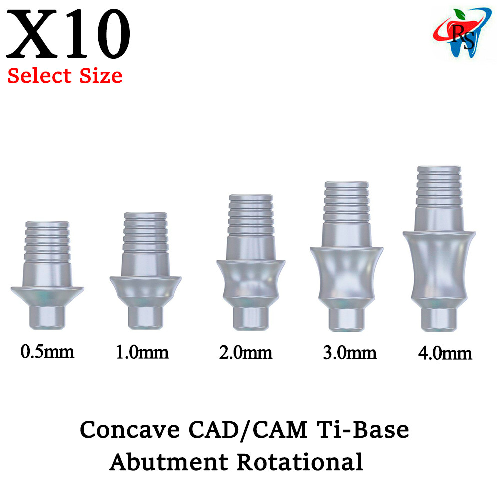 10x Dental Ti-Base Concave CAD/CAM Abut ment Internal Hexagonal Prosthetic