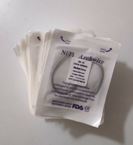 20 Packs Dental Orthodontic Coil Open Spring 010*180mm Niti Alloy Medium Force