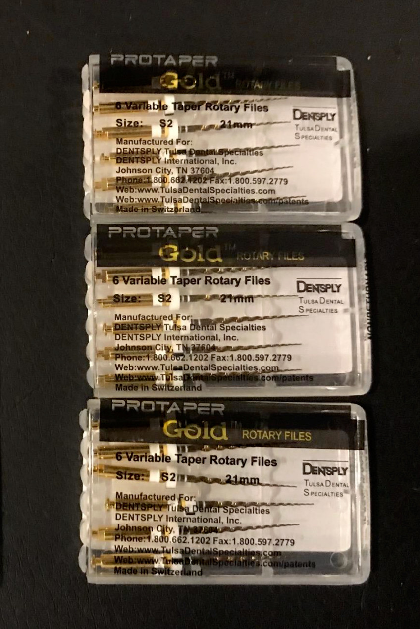 3 x Dentsply ProTaper Gold Files Assorted S2 25mm
