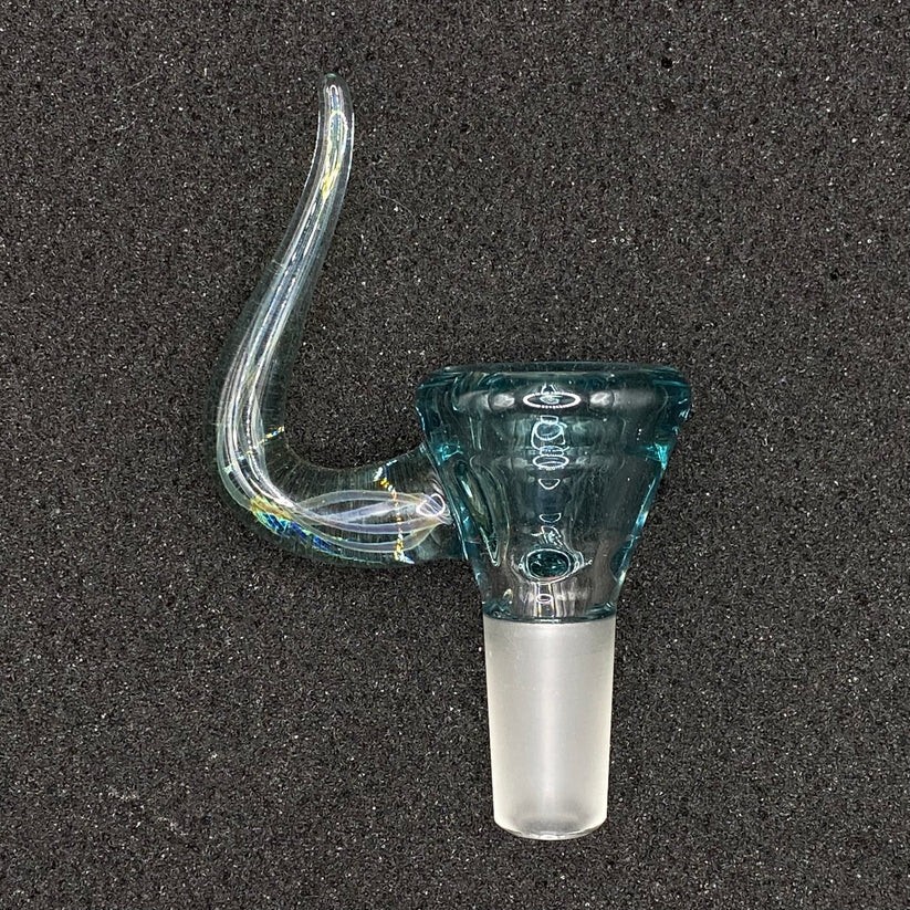 14mm 3-Hole Glass Slide Bowl with Horn Handle
