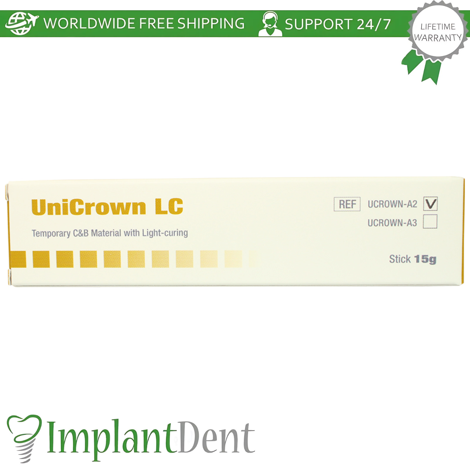 UniCrown LC Temporary C&B Material Sculptable Dental Composite Resin Light Cure