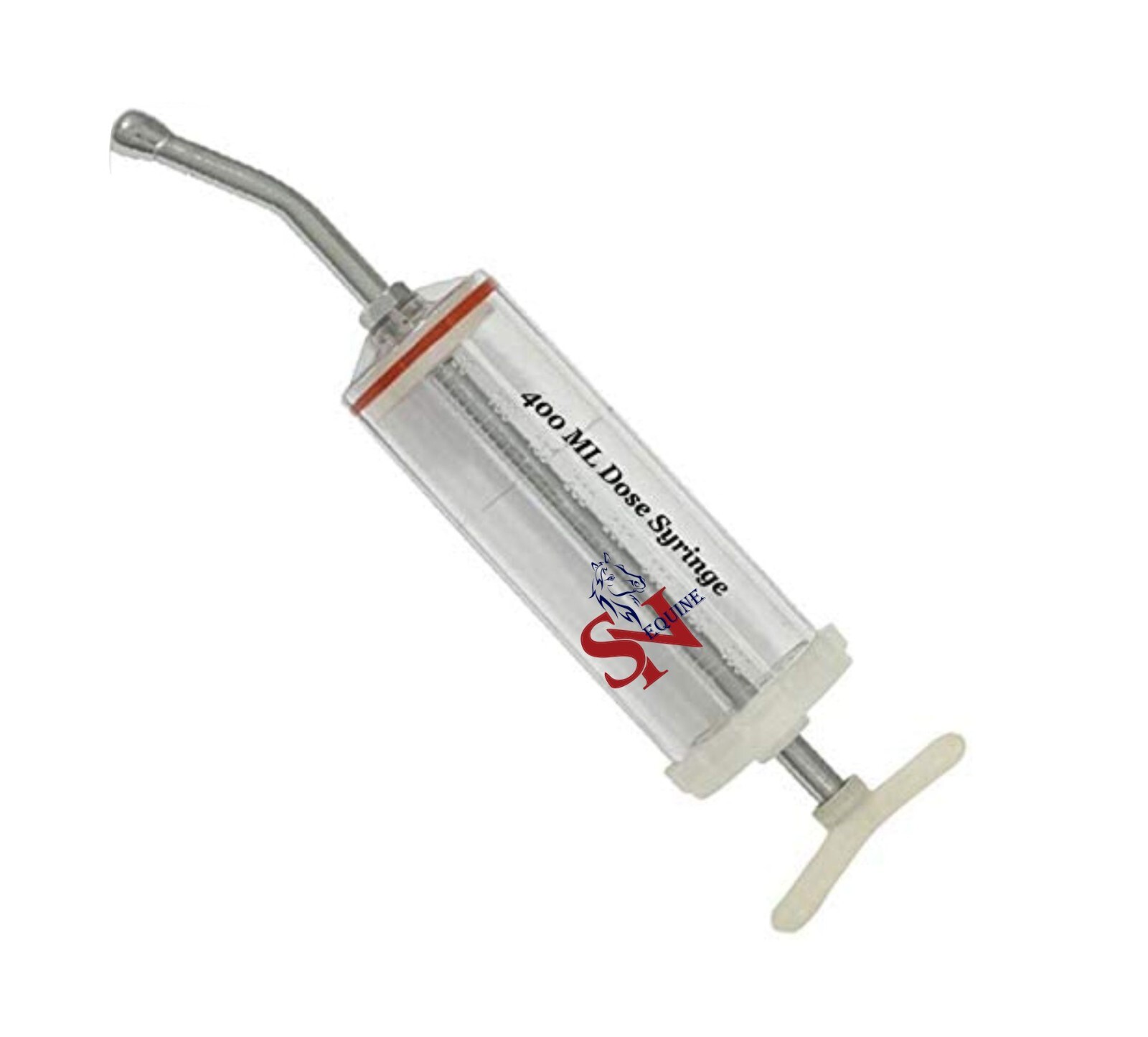 Equine Plastic Dose Syringe 400mL, Stainless Steel Nozzle, Dental