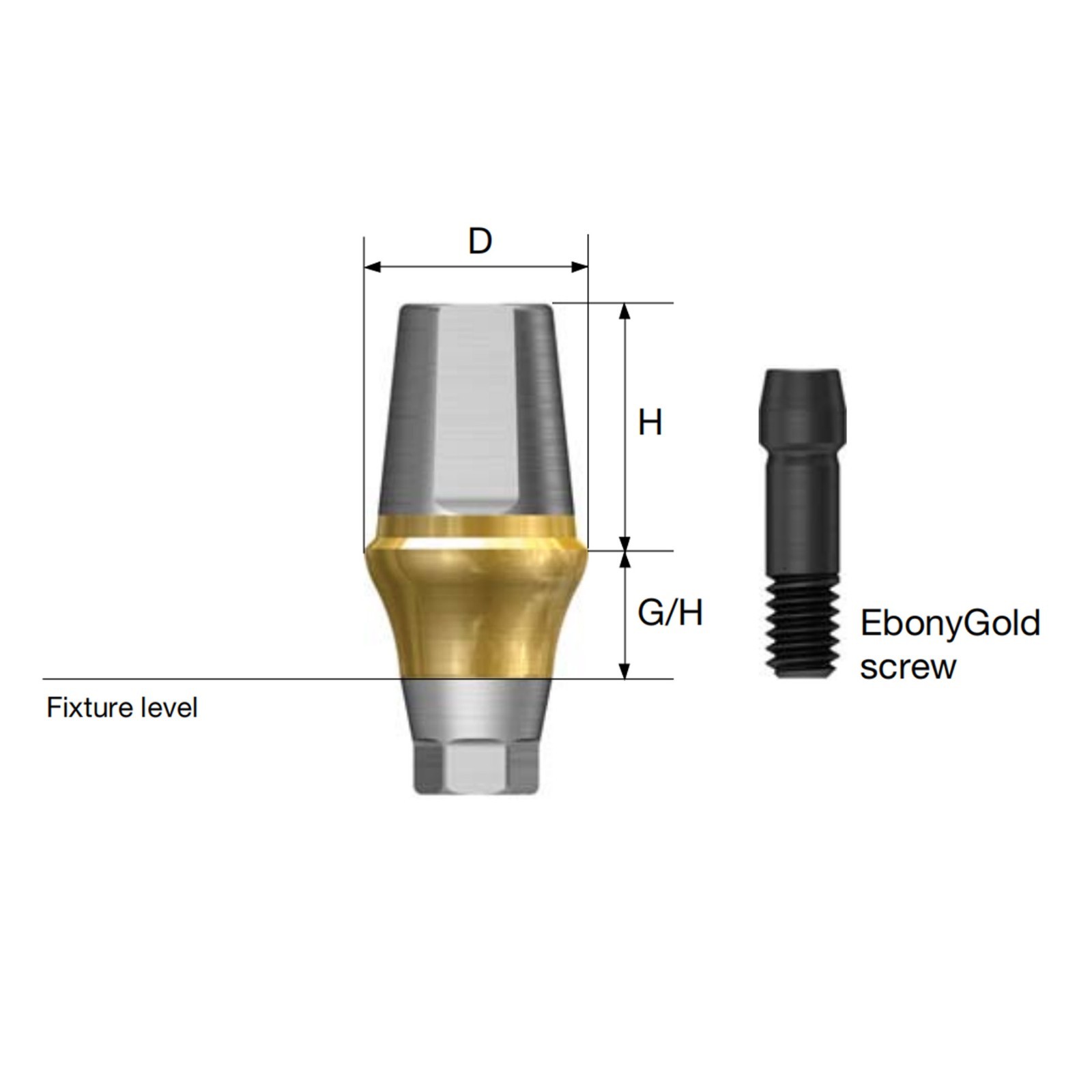 Titanium Straight Transfer Abutment Cemented Compatible with Osstem Hiossen TS