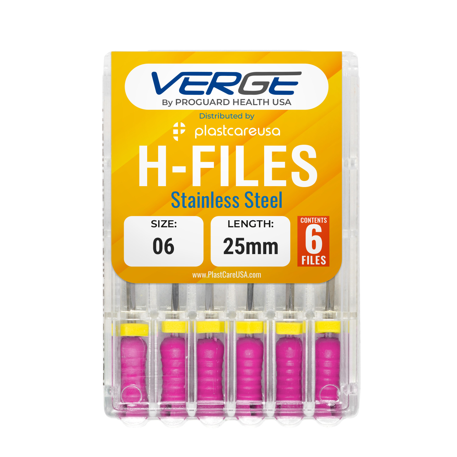 Dental H Files Size 06 25mm Stainless Steel Endodontic Hedstrom Hand Root Canal
