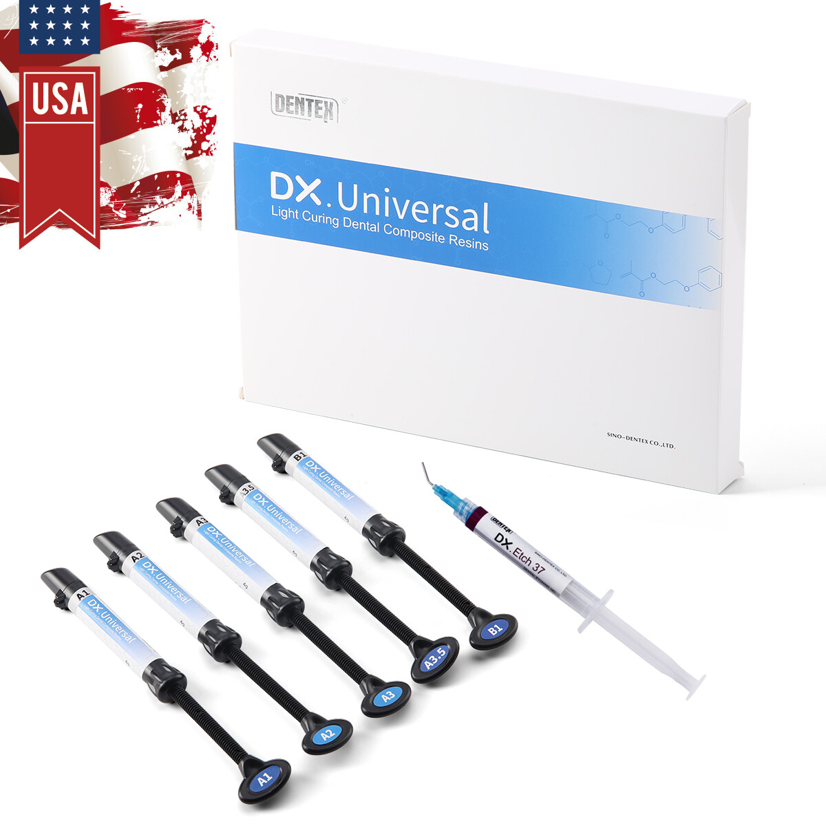 Dental Compuesto Resina de Fotocurado Kit de Grabado en gel A1/A2/A3/A3.5/B1