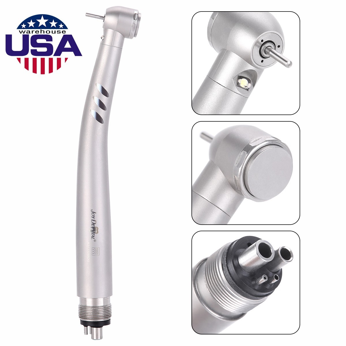 Dental Fiber Optic LED E-generator High Speed Handpiece 4 Holes M4 Air Turbine